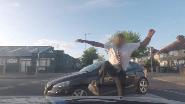 Furious Road rage driver stamps French womans car in Watford