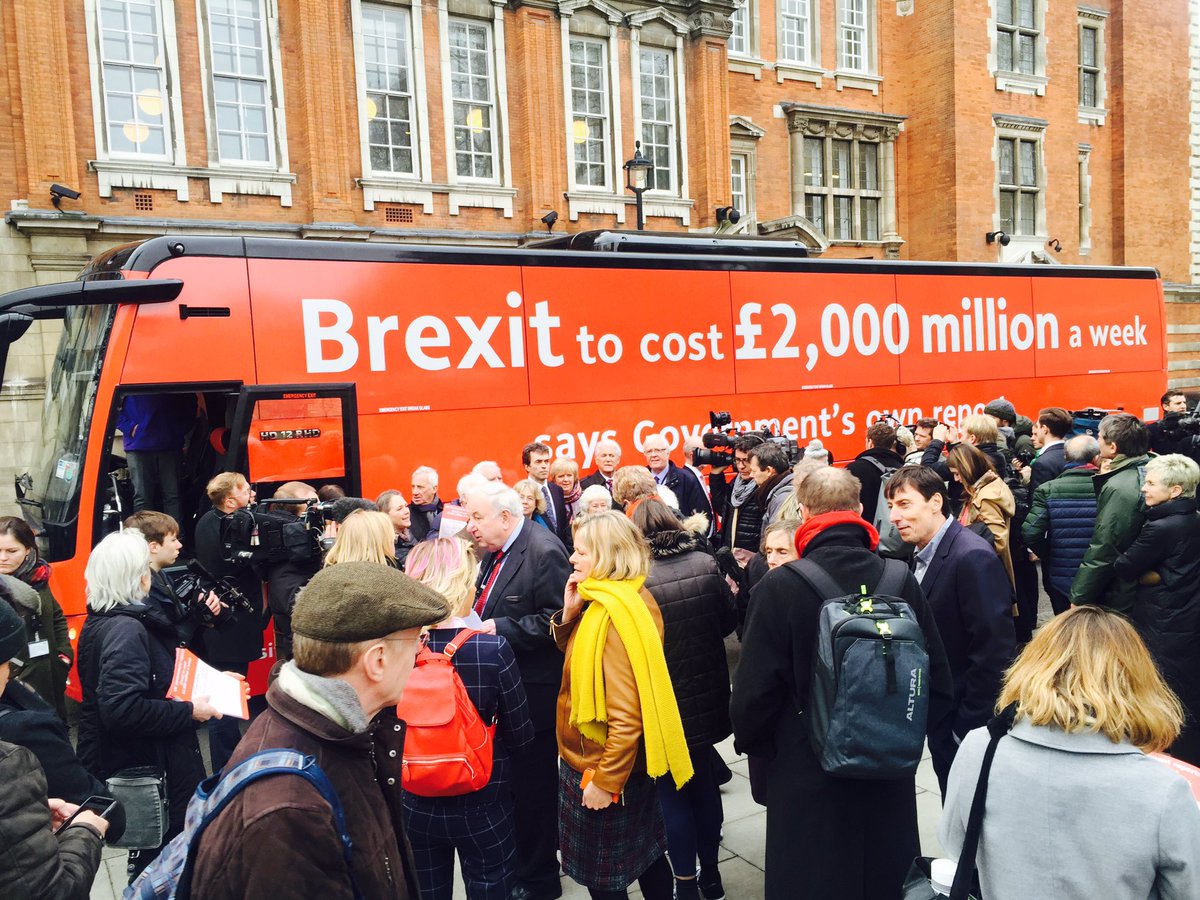 The anti brexit battle bus has arrived in Westminster...