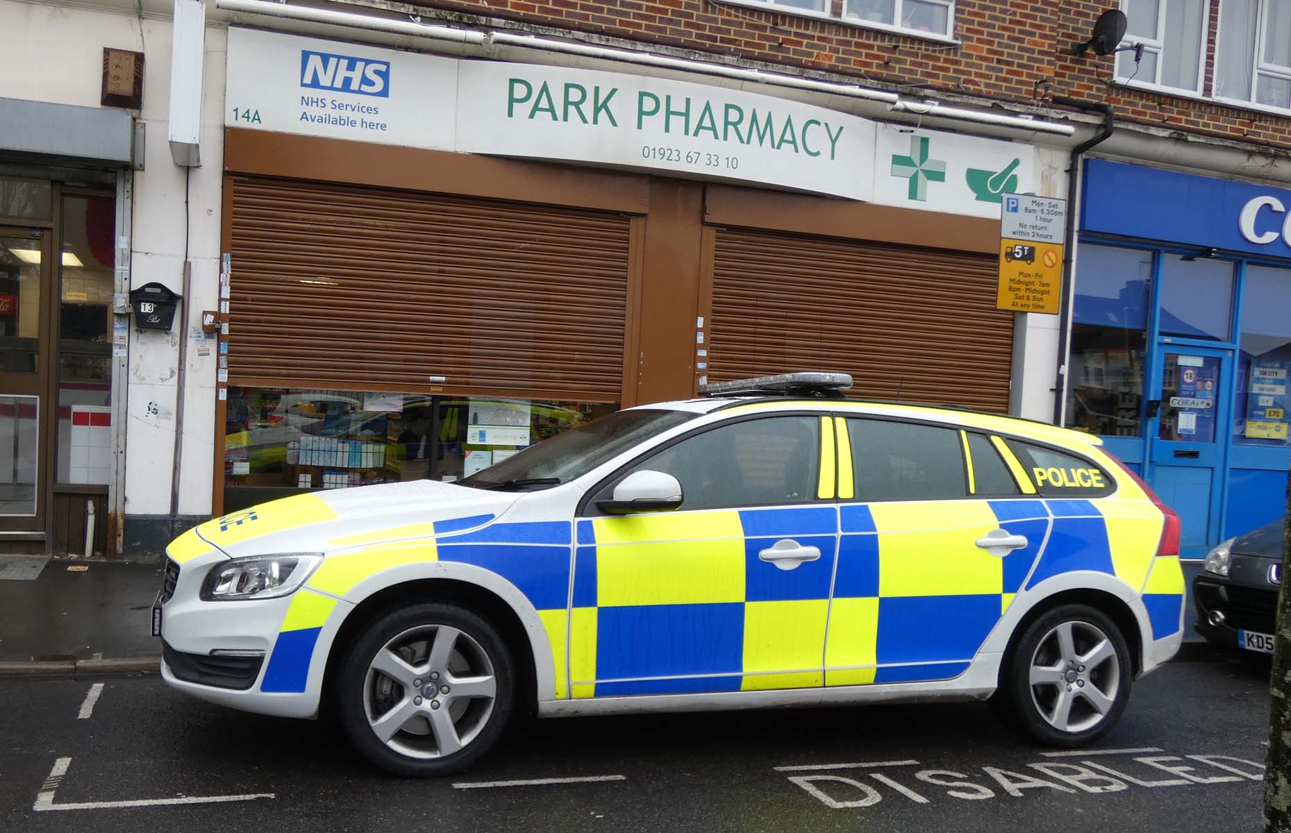 Staff threatened by a Gunman during armed robbery at Watford Pharmacy