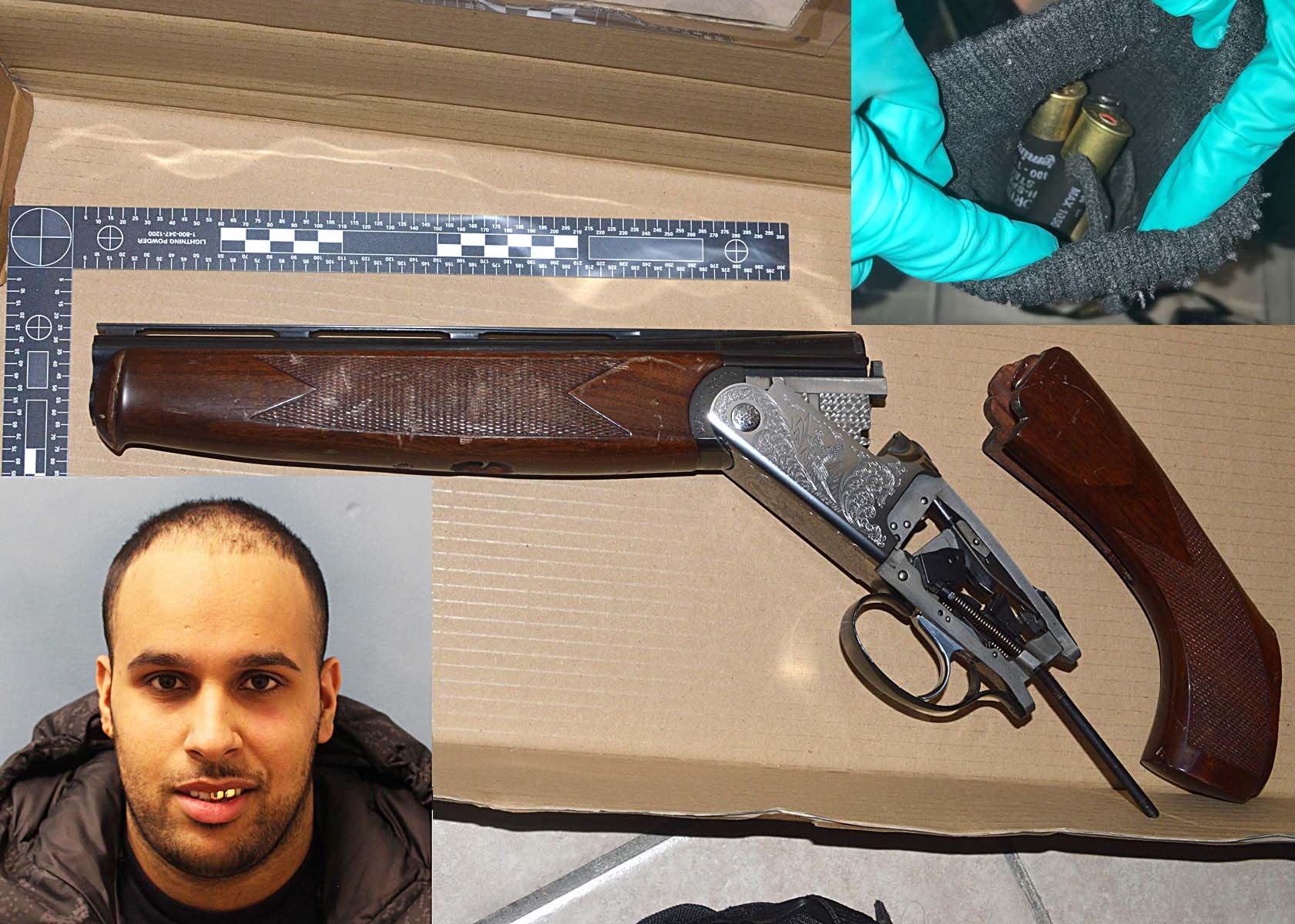 Mohamed Hamza Riaz, 21, of Tadworth Road, NW2 has been jailed for five years after police found a shotgun and live ammunition at a residential address in Brent.