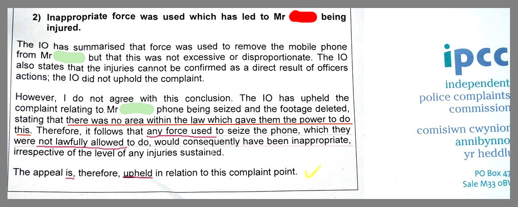 IPCC uphold Gross Misconduct complaint of Police Sergeant who assaulted man in August 2012