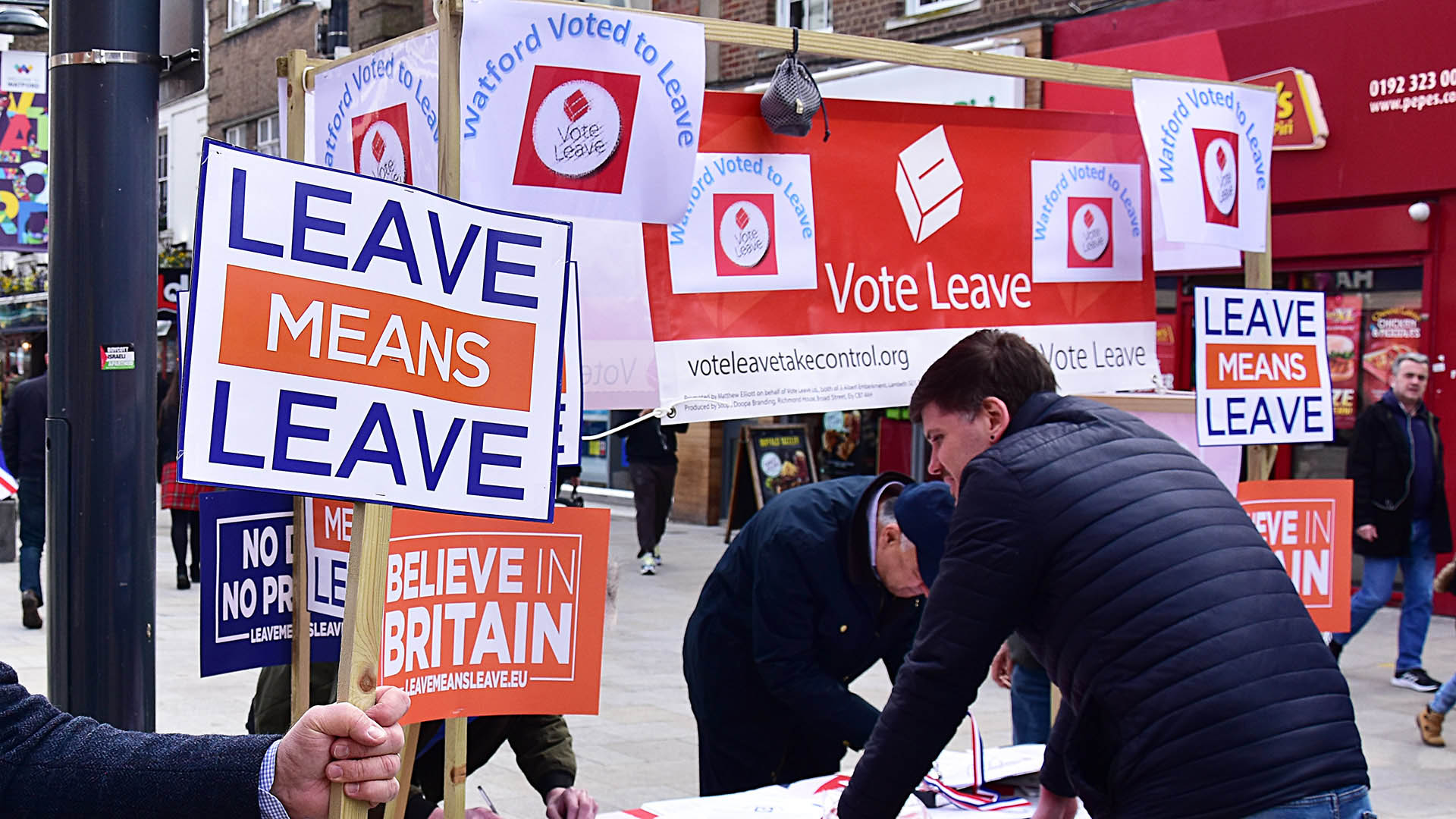 Watford Voted Leaflet Poster Save Brexit Leave Means Leave.